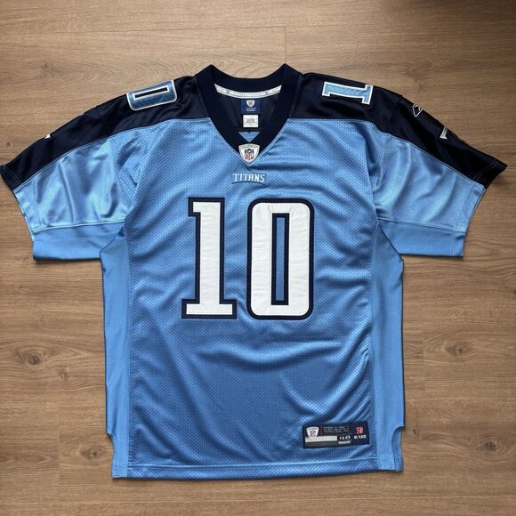 Reebok Authentic Tennessee Titans Jake Locker NFL Jersey Light Blue Size 48 XL - Picture 2 of 10